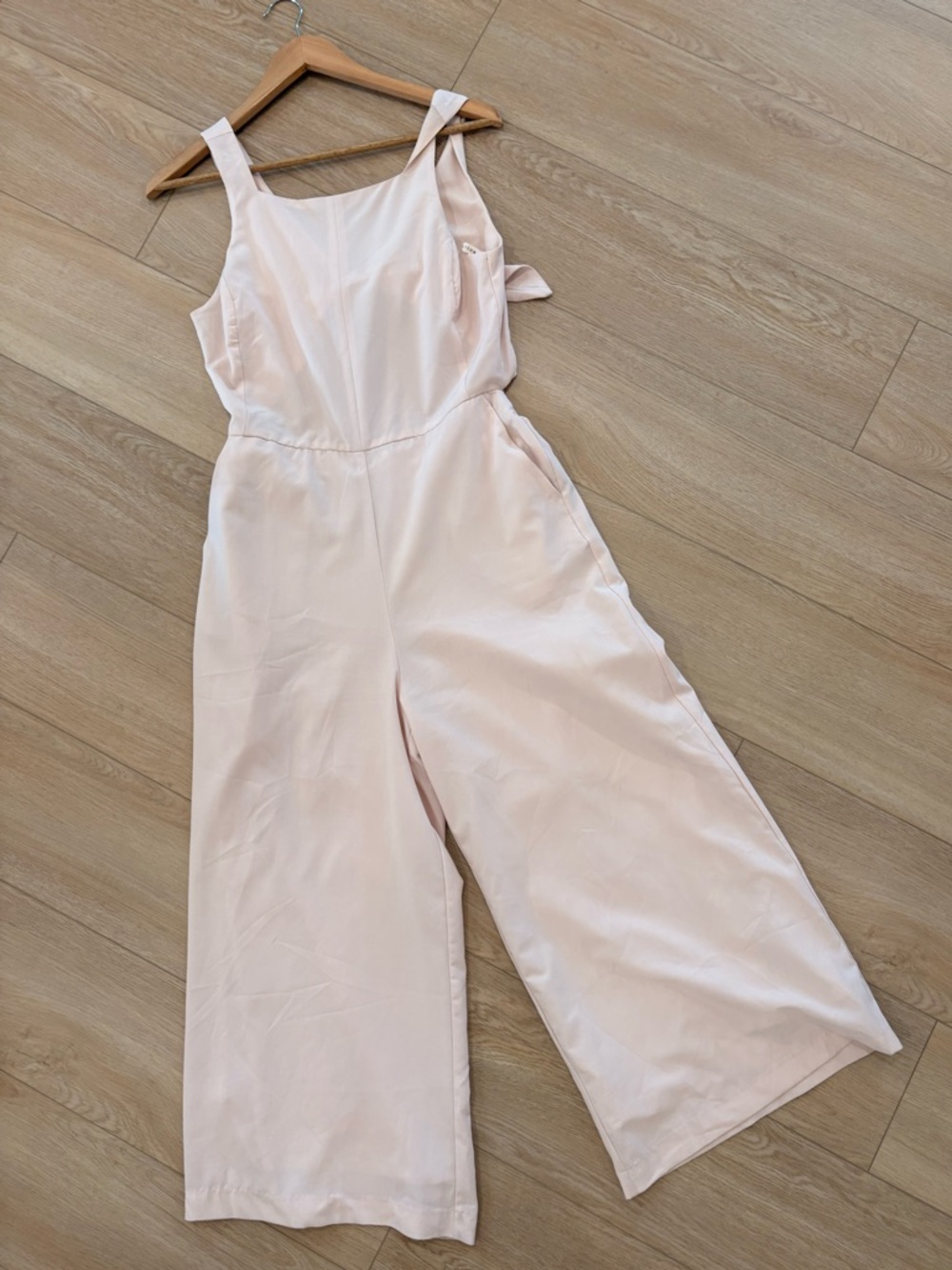 Ellison Pale Pink Square-Neck Wide Leg Jumpsuit